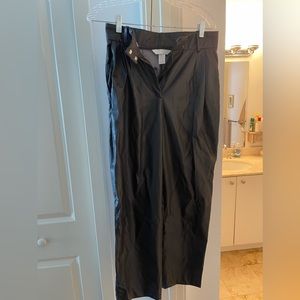 Wide leg leather pants